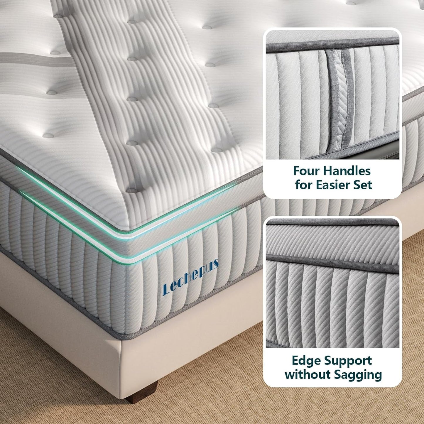 King Size Hybrid Memory Foam Mattress Support System