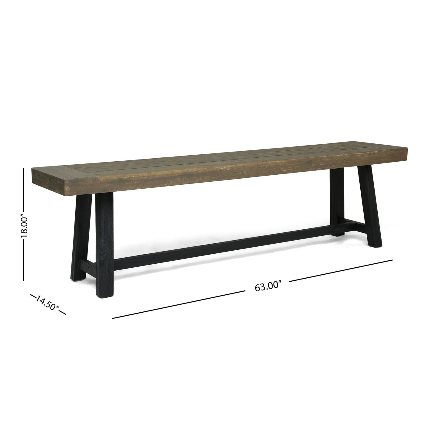 Cloud Outdoor Bench With Acacia Wood Frame and Slat Panel Design