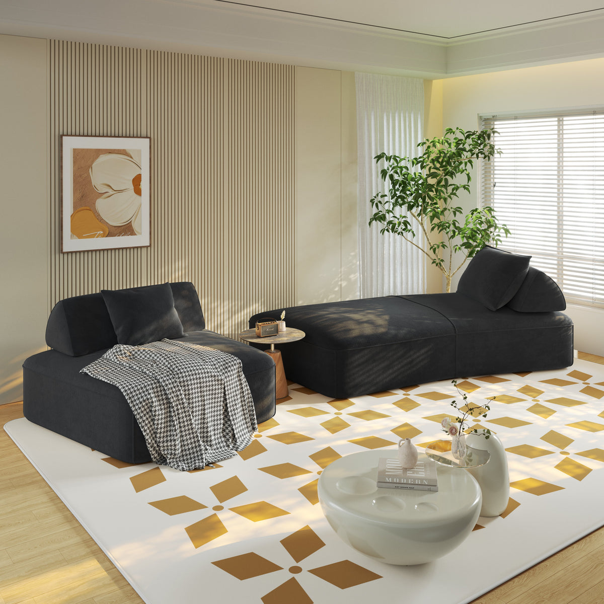 139" Modern Light Luxury Oversized Modular Sectional Sofa Set