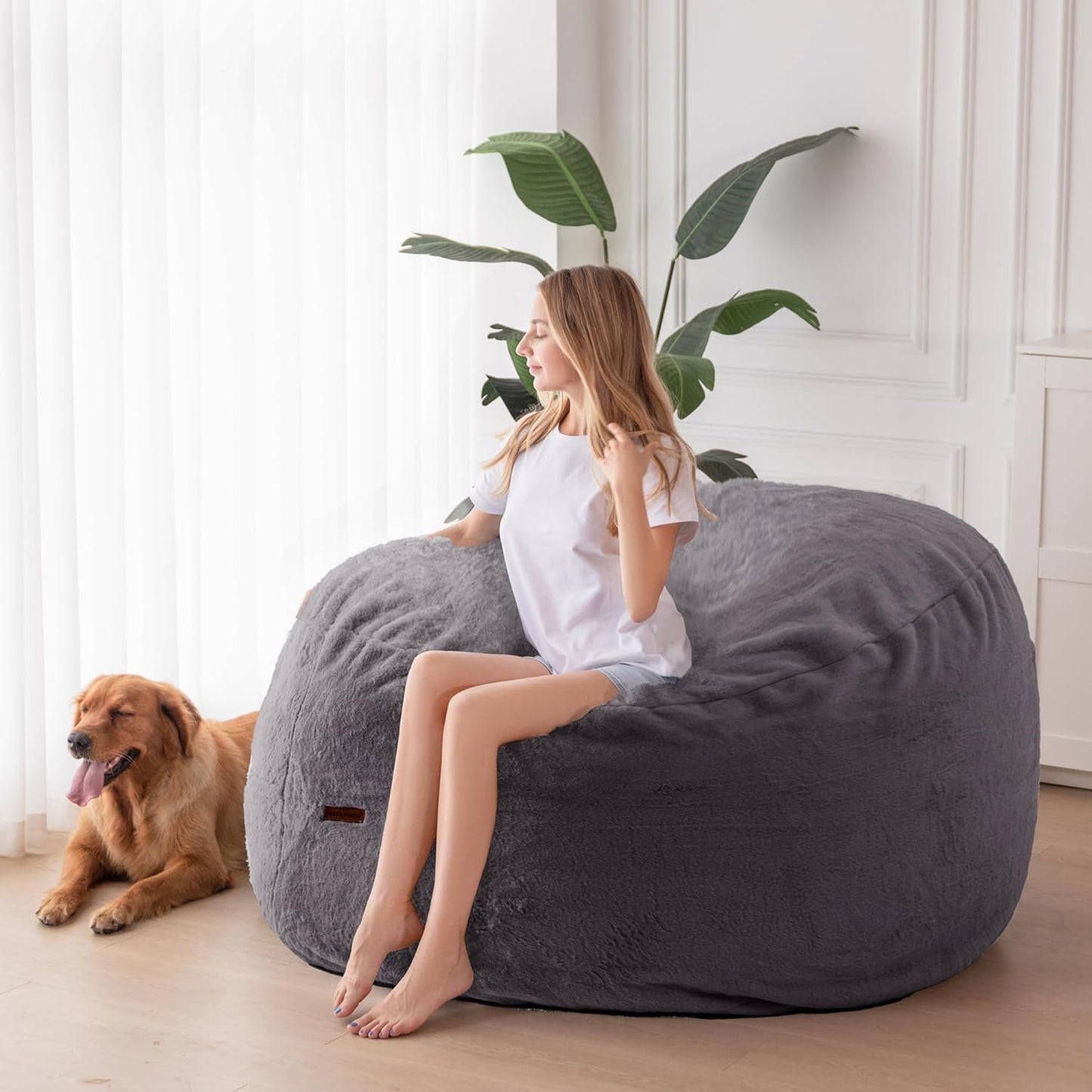Giant Bean Bag Chair Bed for Adults Convertible Lounger