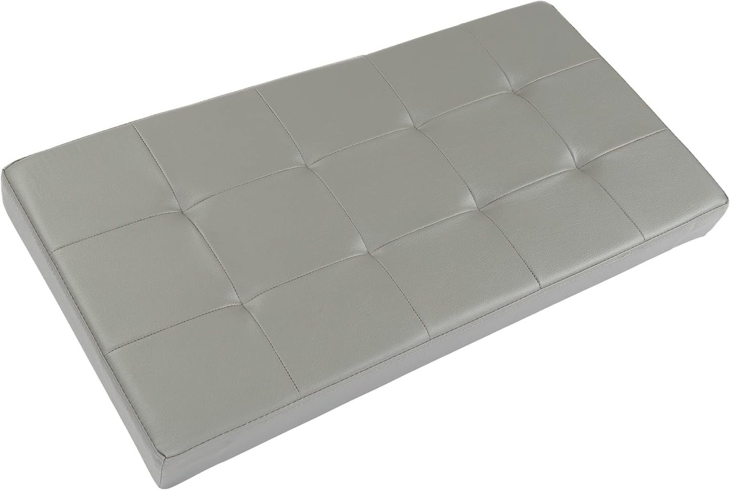 Storage Ottoman Bench 30 Inch Gray Removable Divider
