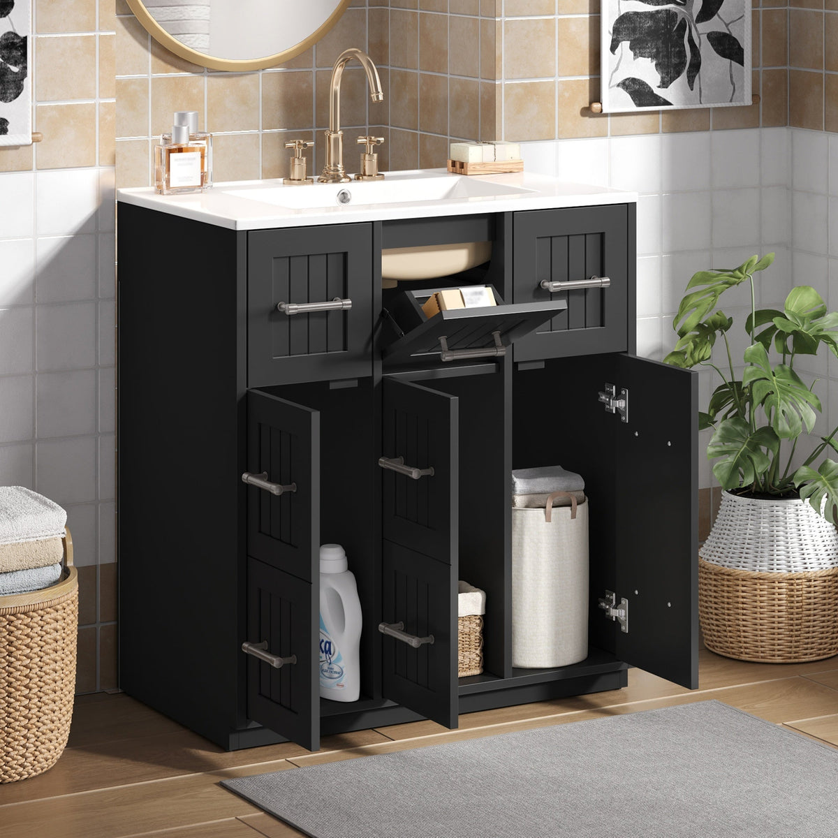 30-Inch Bathroom Vanity with Undermount Sink and Drawers