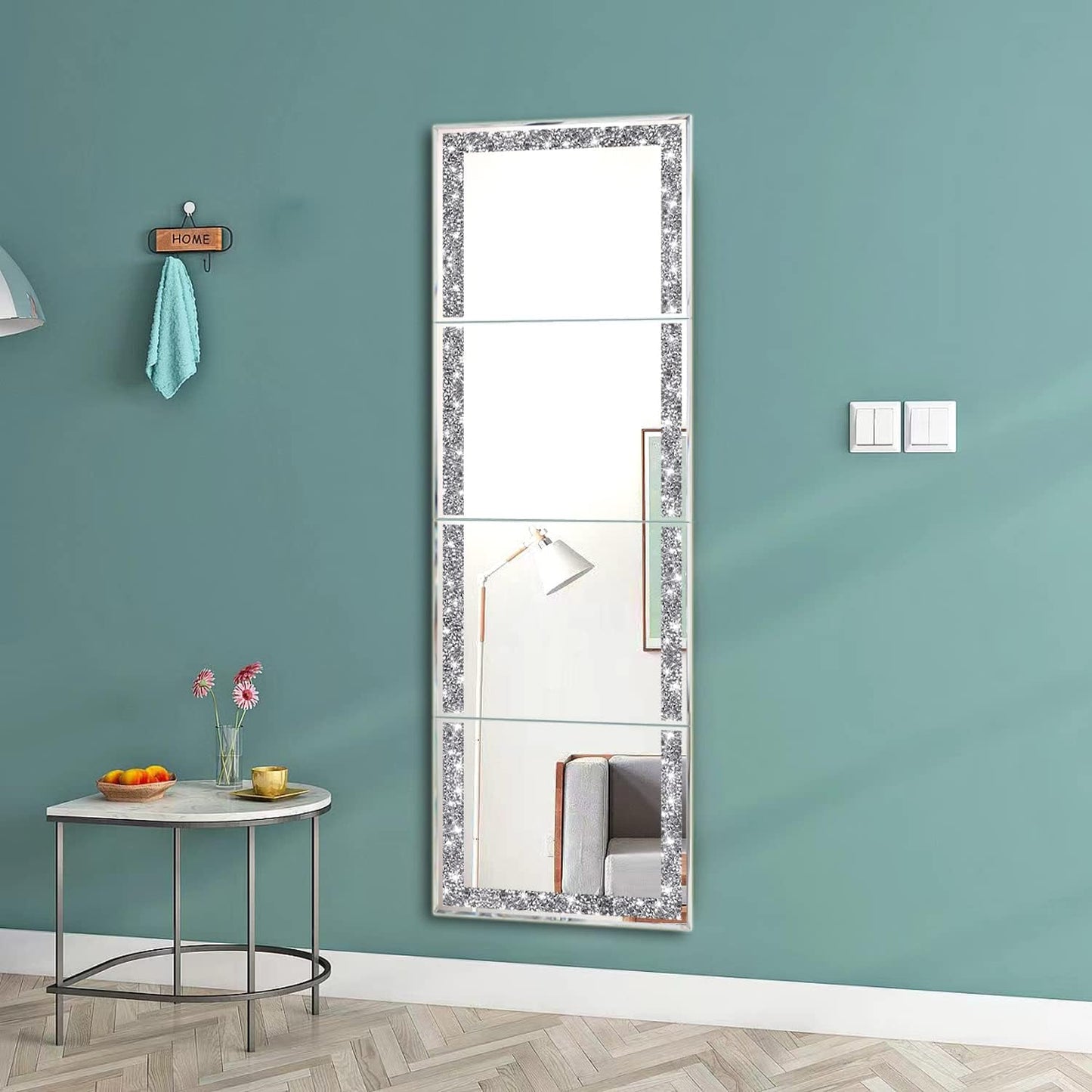 Full Length Mirror Tiles 4 Piece Frameless Wall Decor