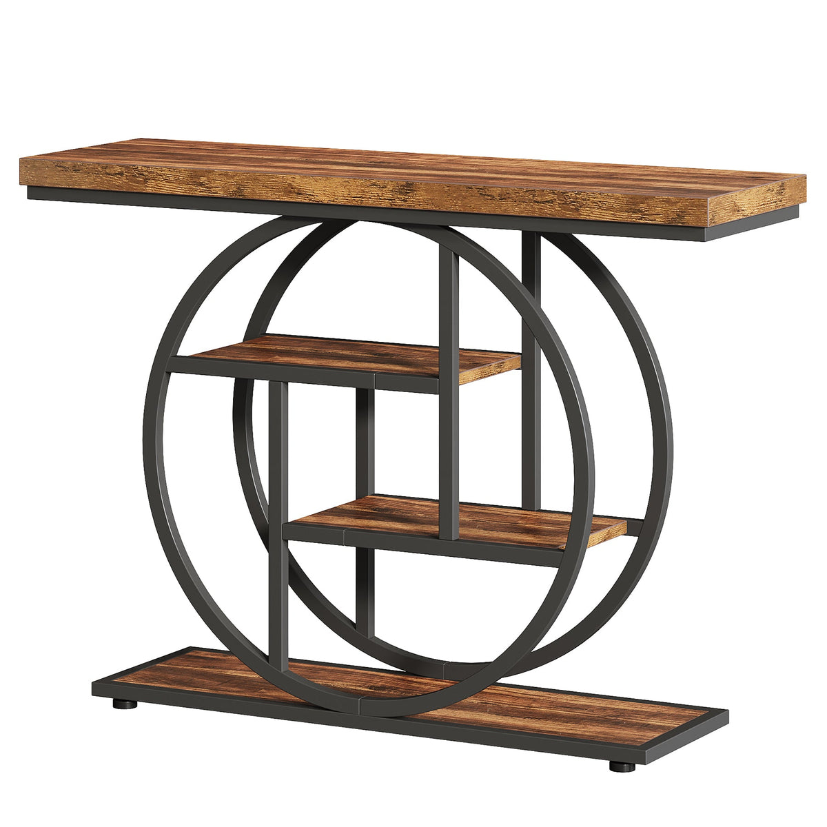 41.3" Industrial Console Table - 4-Tier Rustic Design