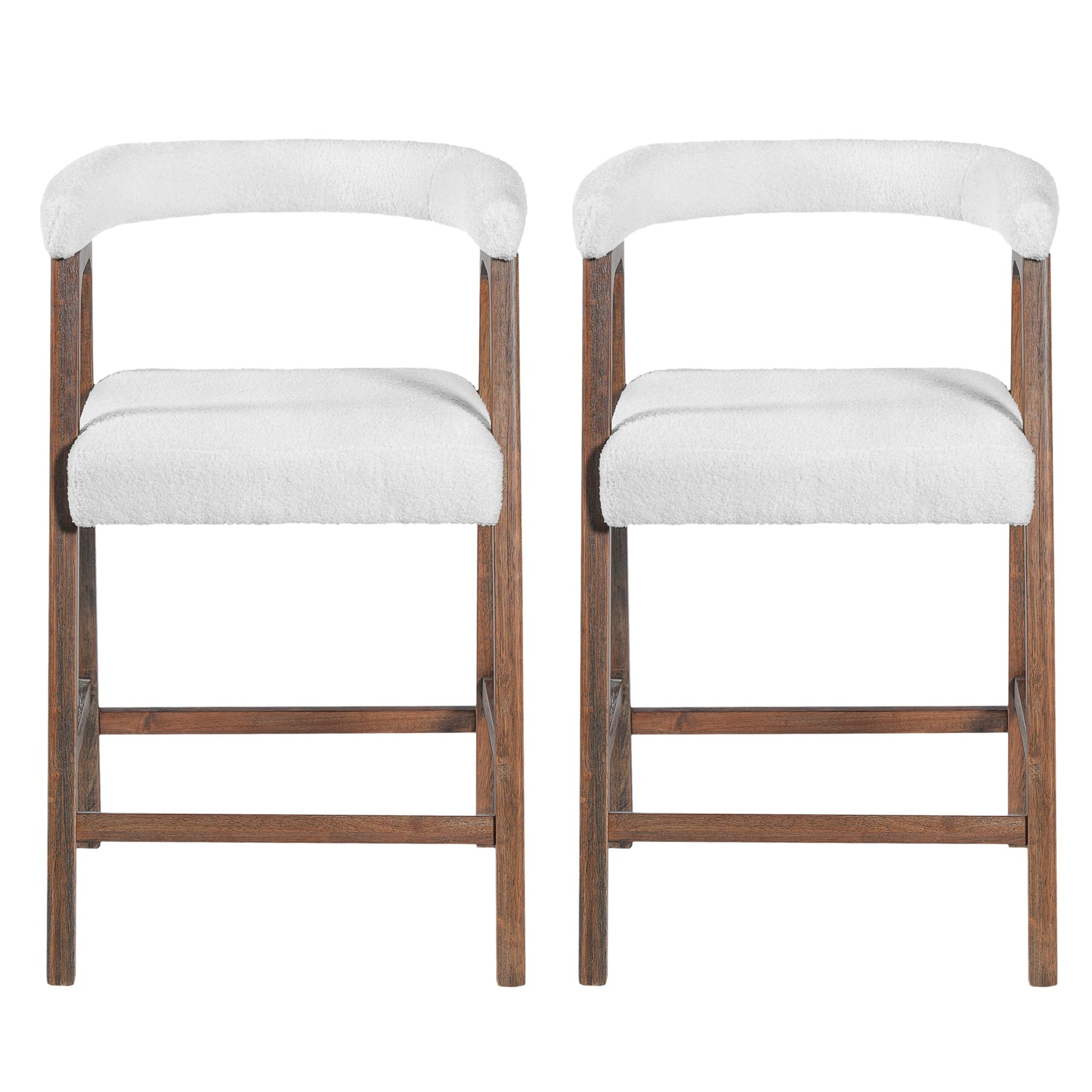 26'' Seat Height Bar Stools with Back, Set of 2