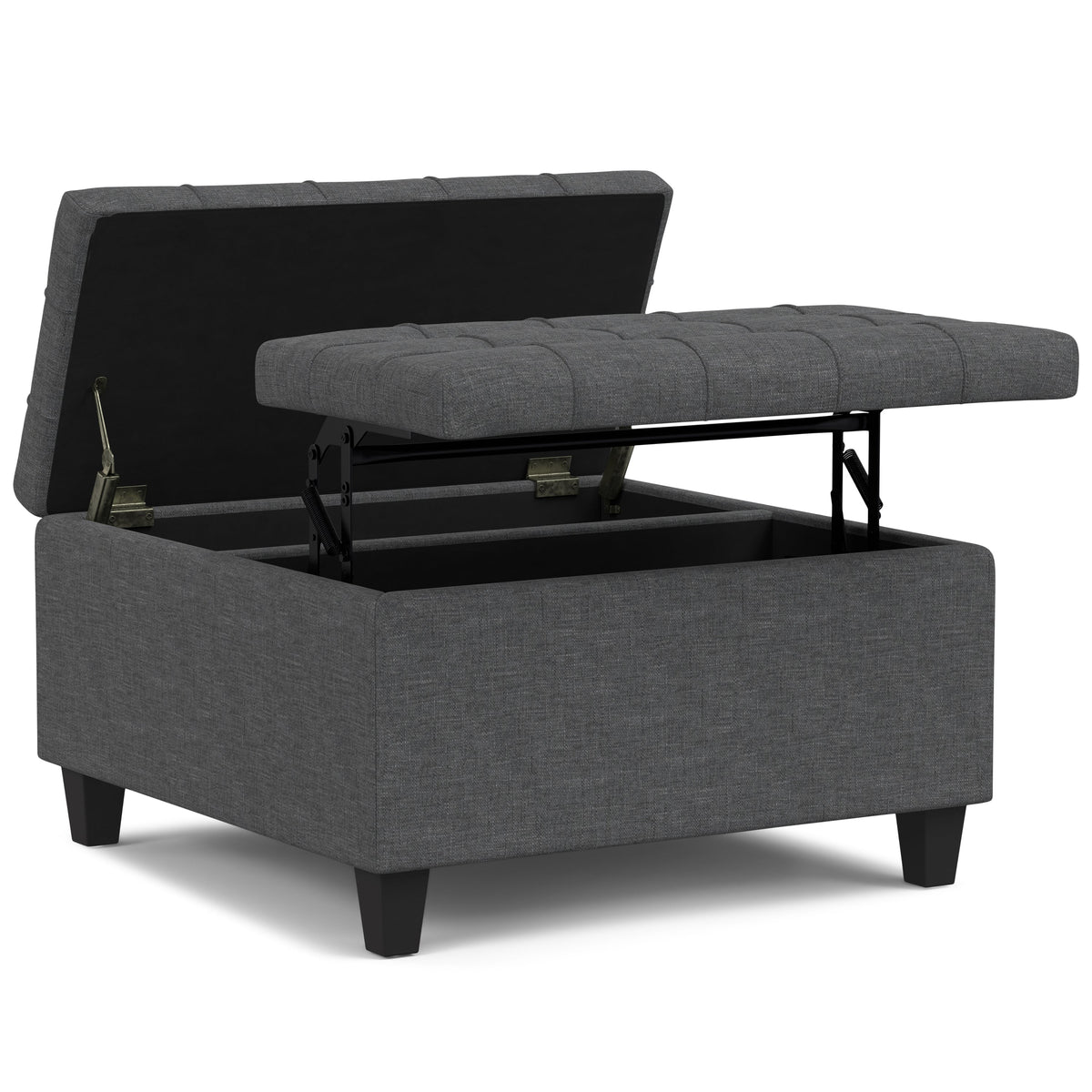 Harrison 30 Inch Wide Small Square Coffee Table Storage Ottoman