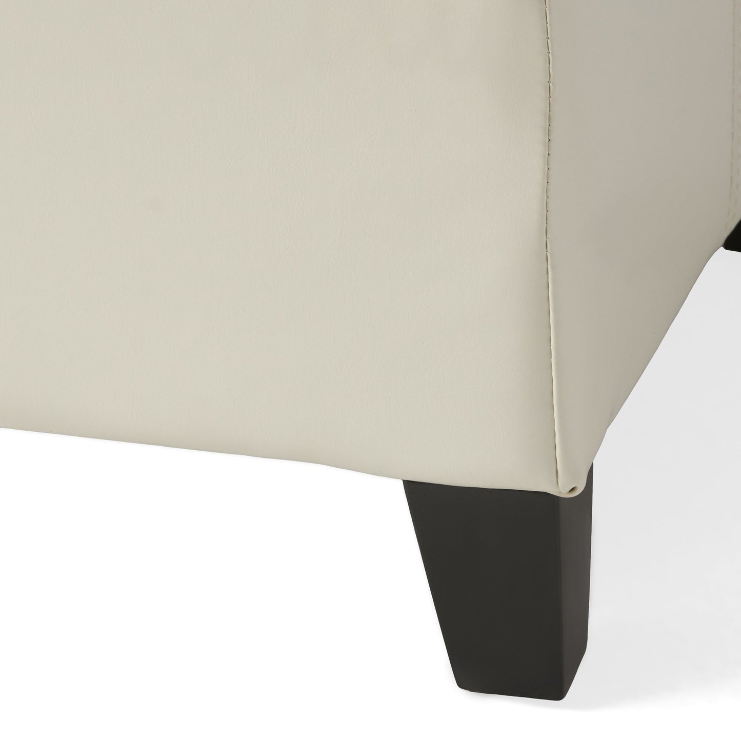 Upholstered PU Leather Storage Ottoman
