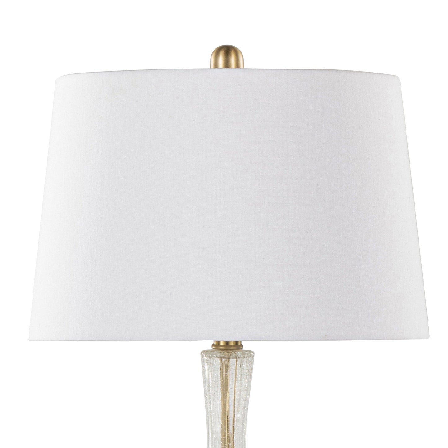 Jenny 27" Contemporary Glass Table Lamp in Clear Crackle Glass