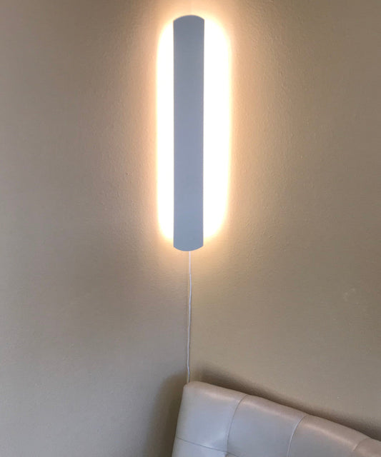 3"W Solid Wood Hover Plank Corner/Wall Accent Light Plug-In  Almond Finish by Home Concept
