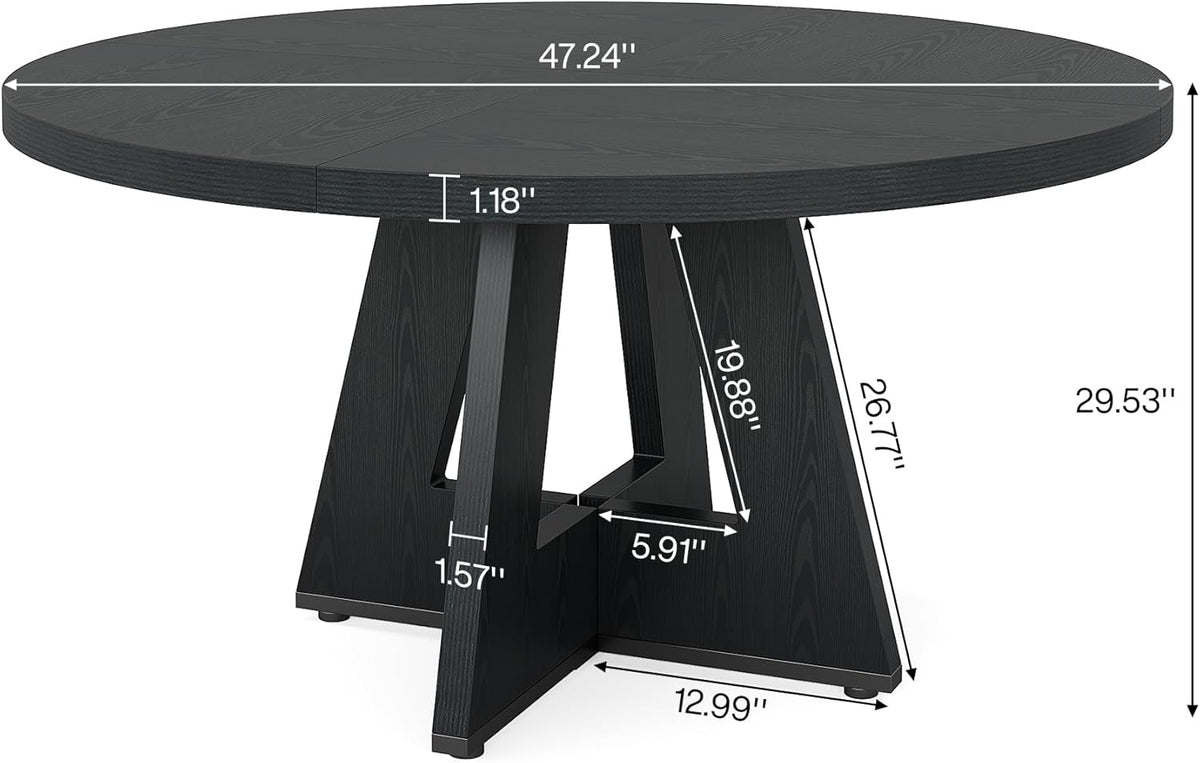 47" Round Farmhouse Dining Table