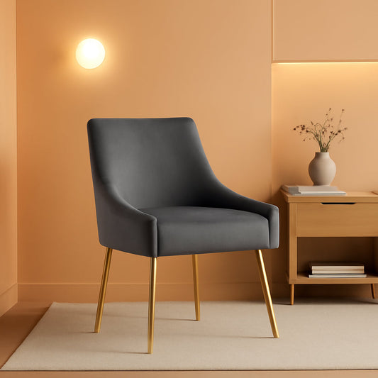 Discern Upholstered Performance Velvet Dining Chair Gray