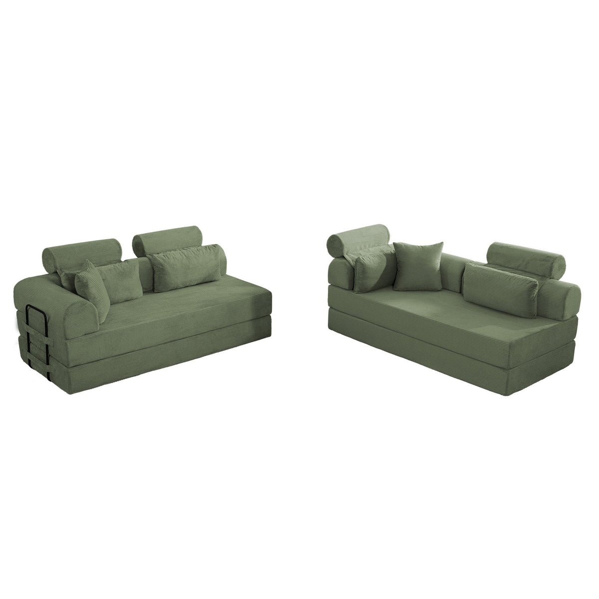 L Shape Modular Sectional Sofa, Grayish Green