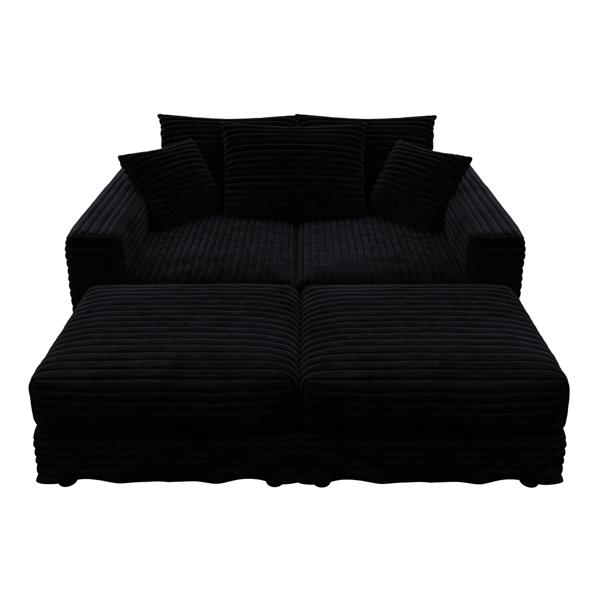 82.7" Plush Corduroy 3-Seat Sofa
