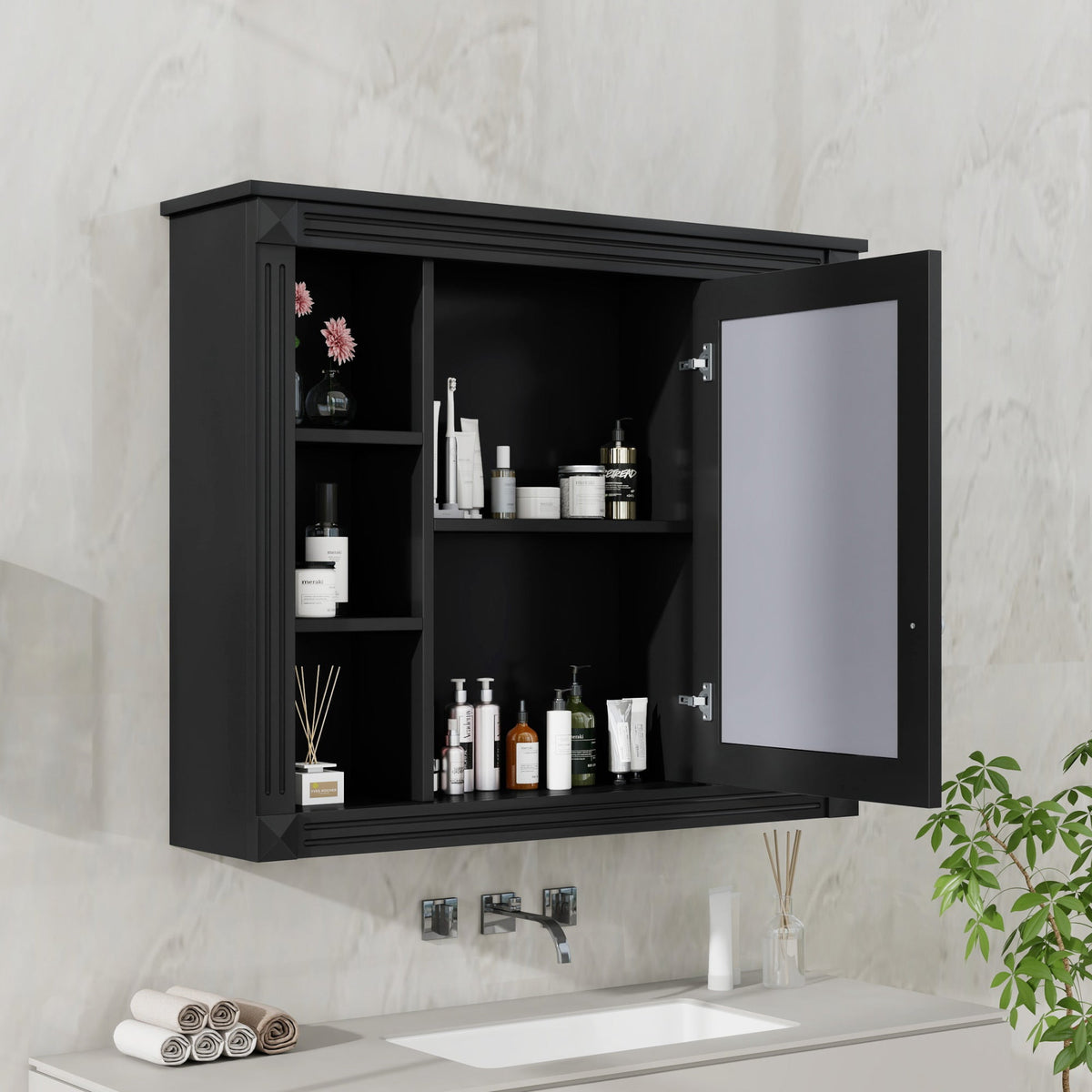 35'' x 28'' Wall Mounted Bathroom Storage Cabinet