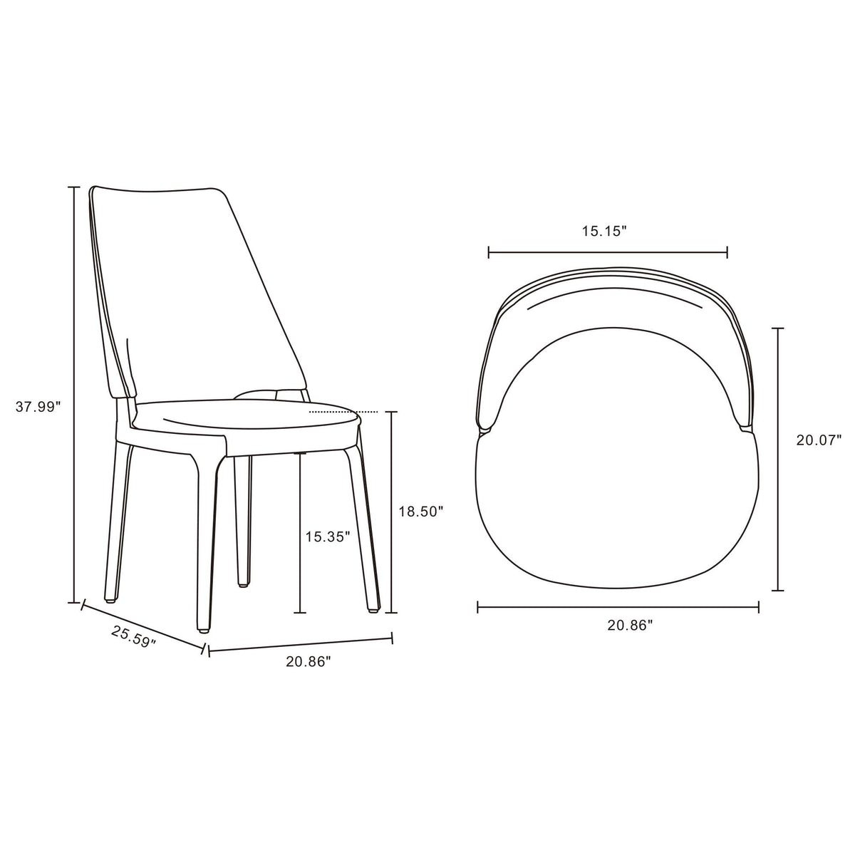 Kara Wood Upholstered Dining Chair