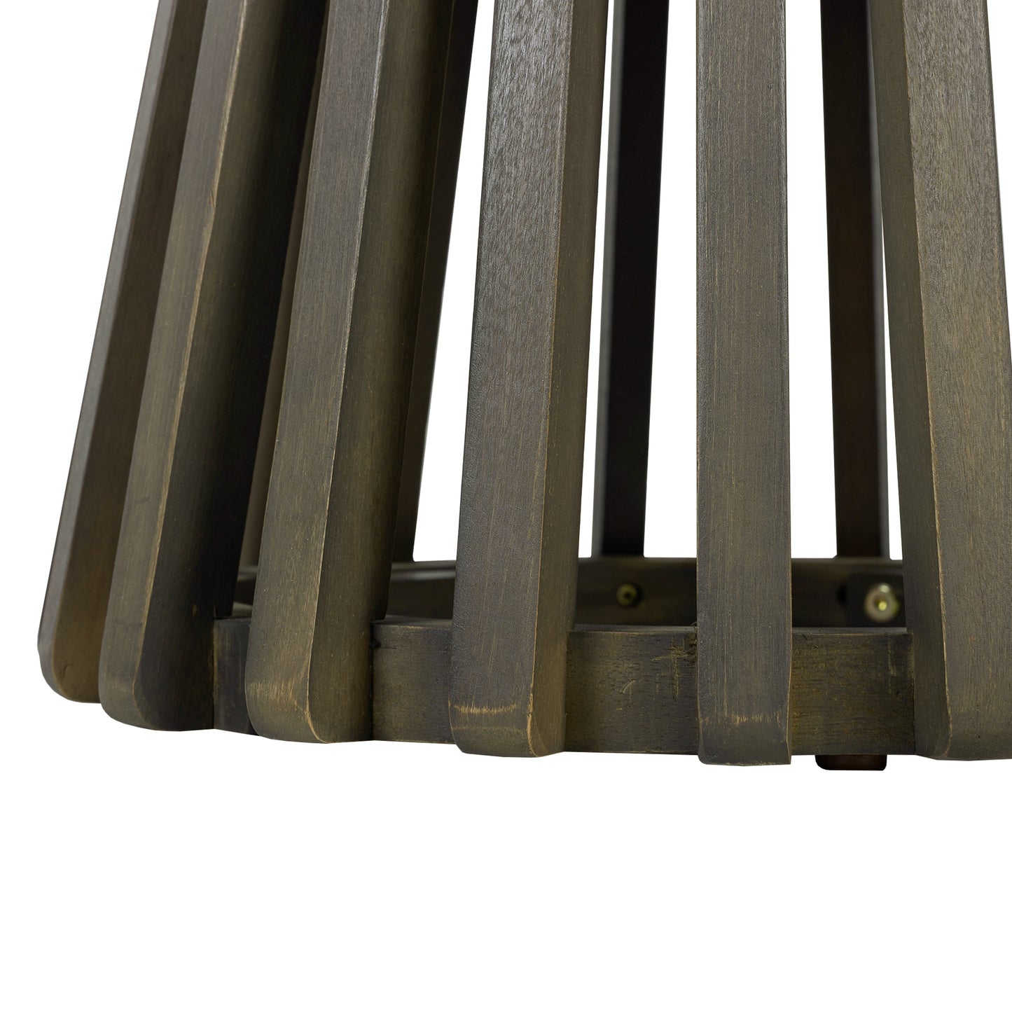 Outdoor Acacia Wood Patio Side Table, Round Coffee Table for Backyard, Lawn, Balcony,Grey Finish