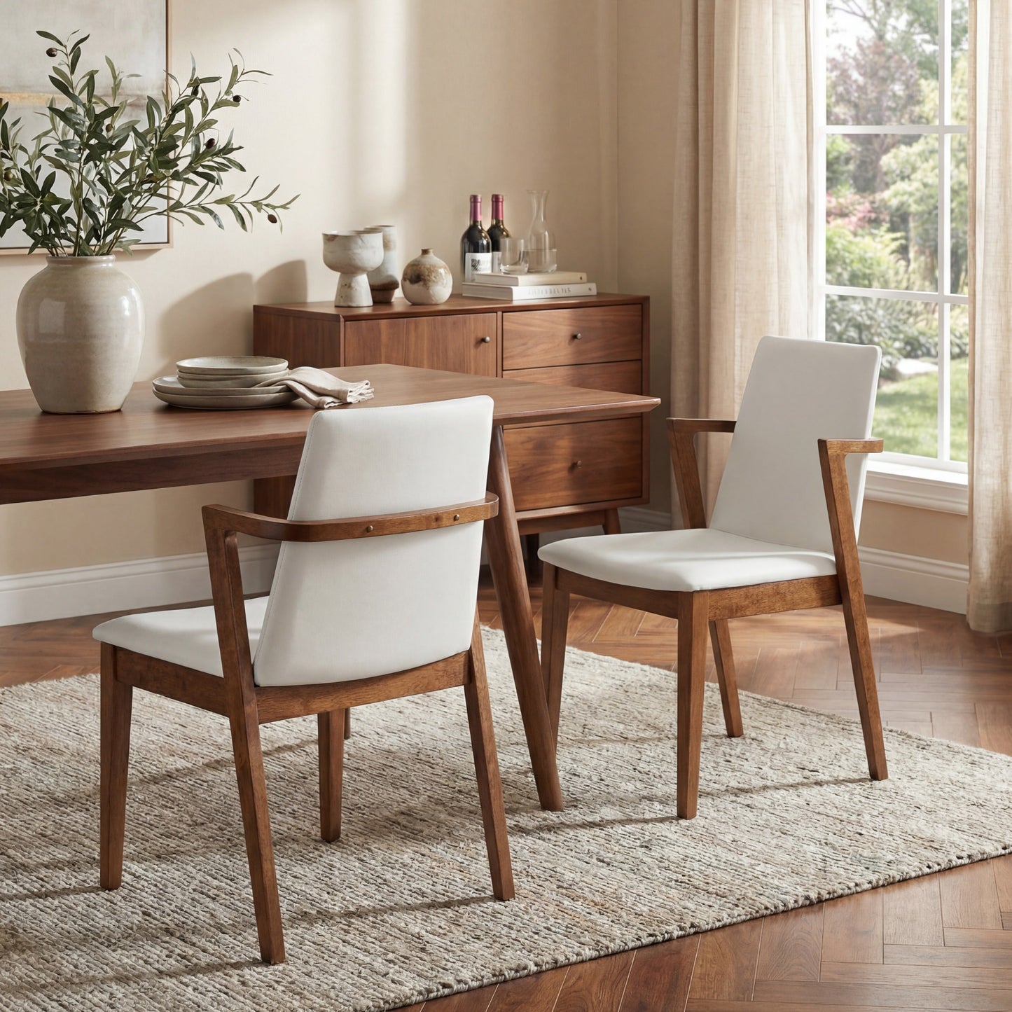 Mid-Century Modern Dining Chairs Set of 2