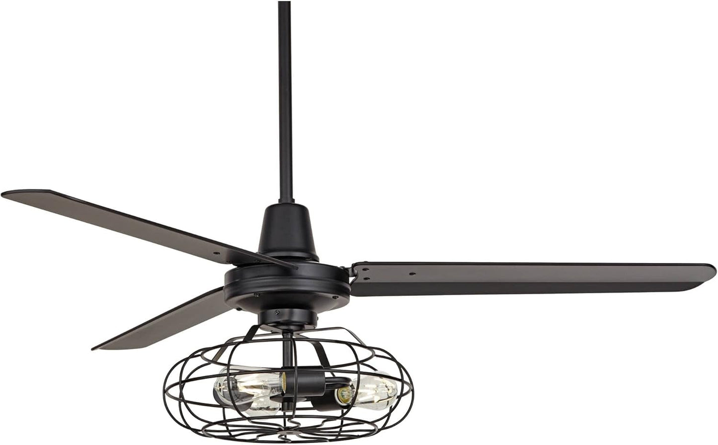 Matte Black Ceiling Fan 52 Inch With Integrated LED Remote