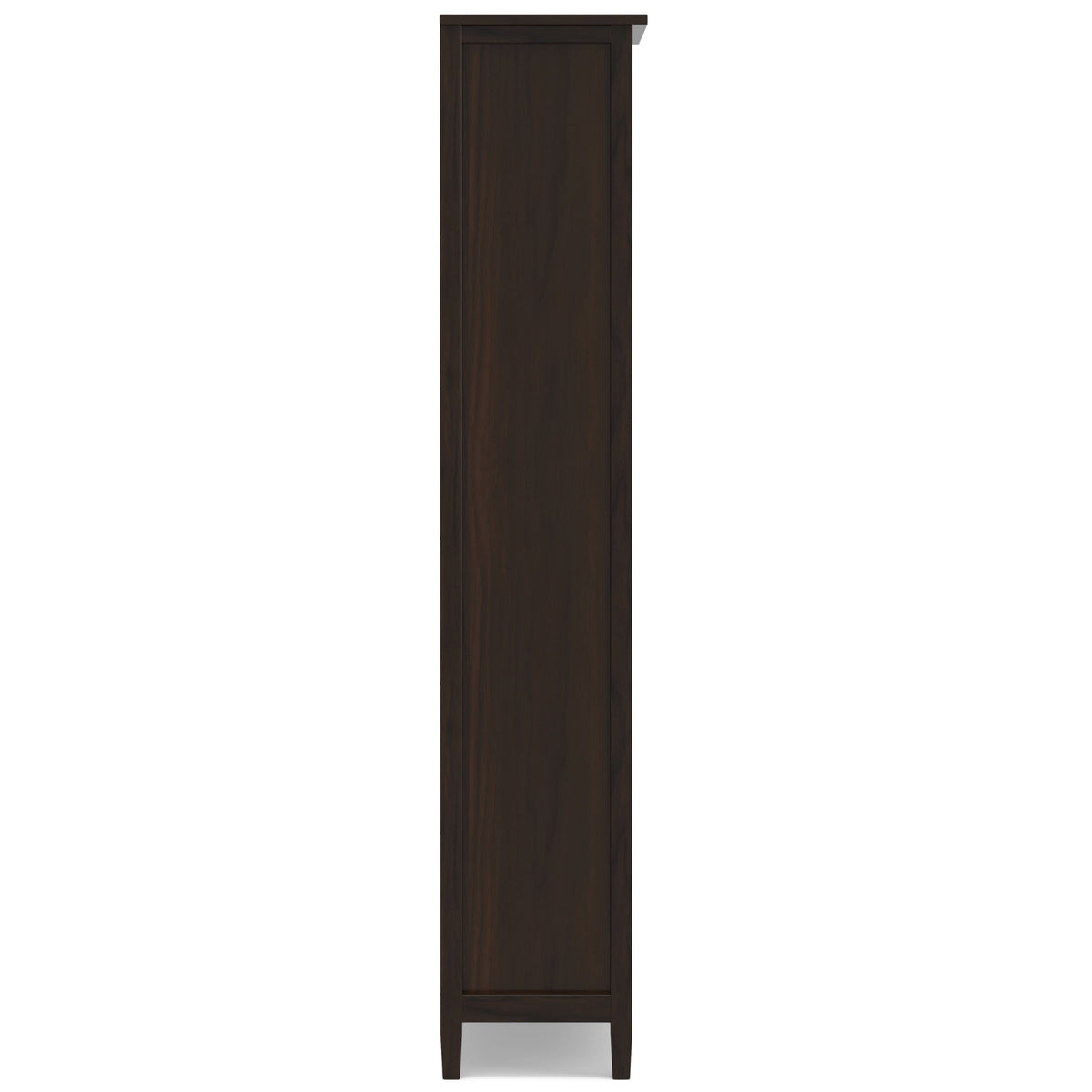 Warm Shaker 72 Inch Tall Solid Wood 5 Shelf Bookcase in Brunette