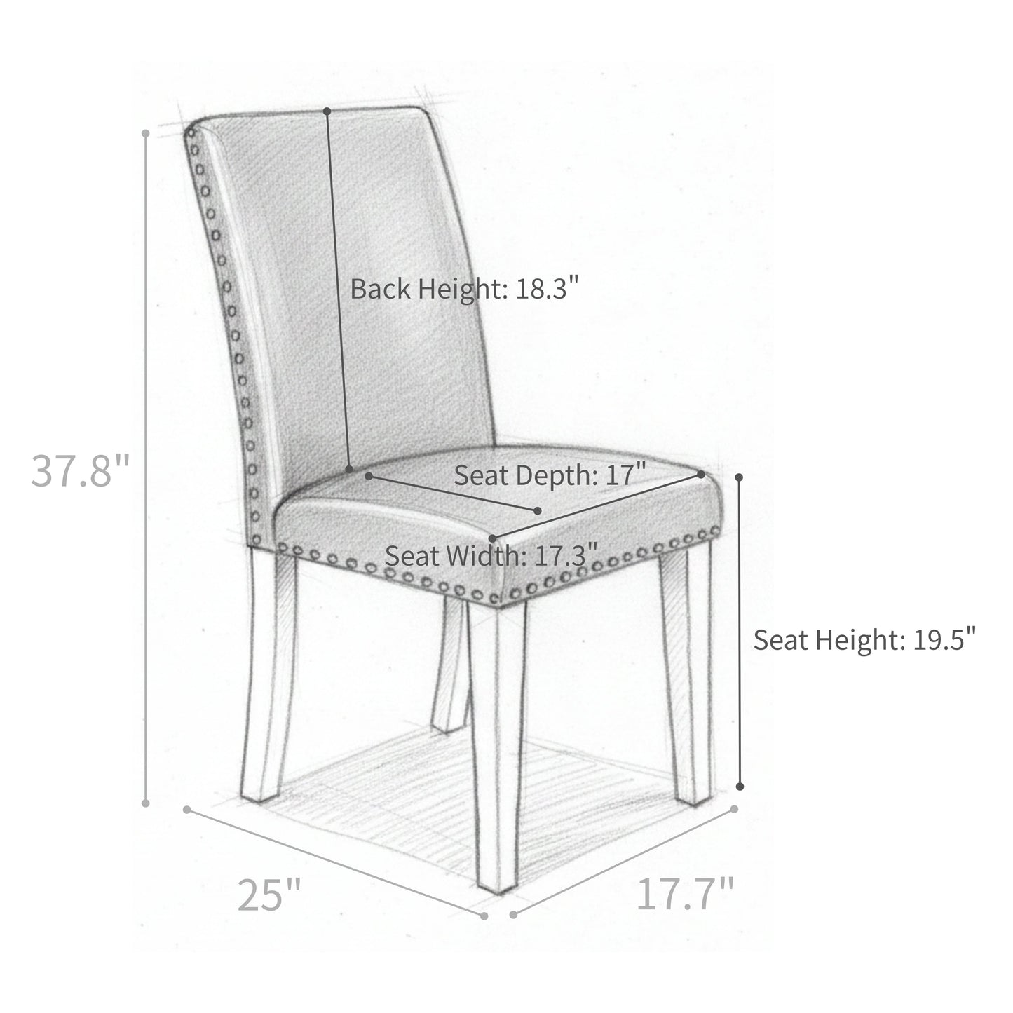Upholstery Dining Chair Set - Silver and White