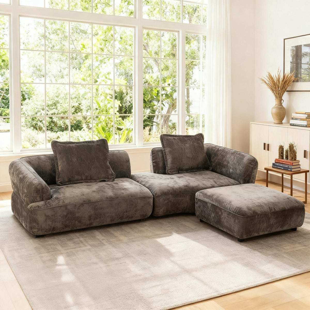 122" Modern L-Shaped Sectional Sofa with Chaise Lounge