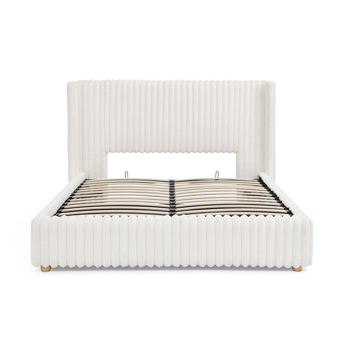 Queen Functional Vertical Striped Bed with Gas Lift Storage