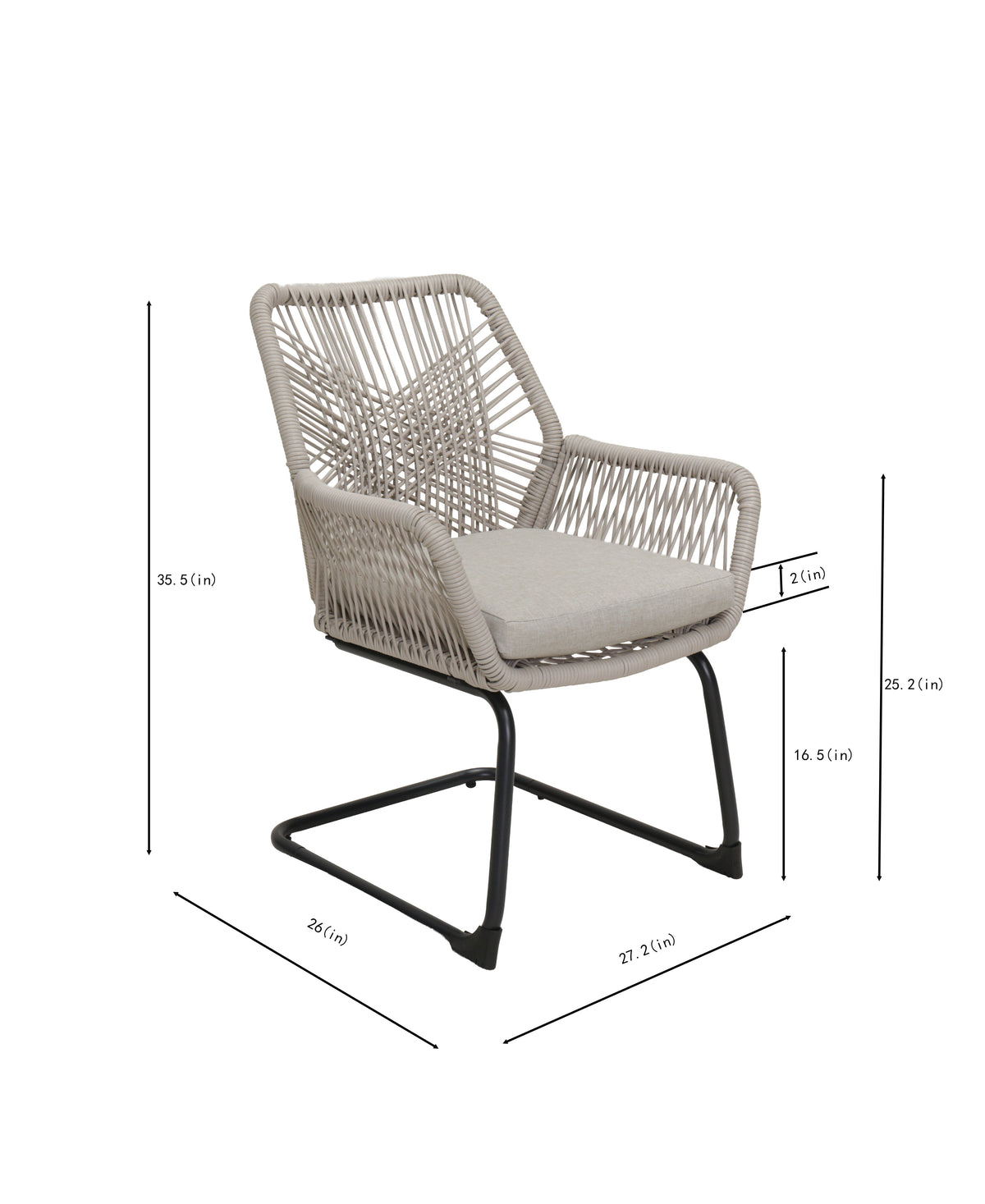 All-Weather PE Rattan Patio Chair