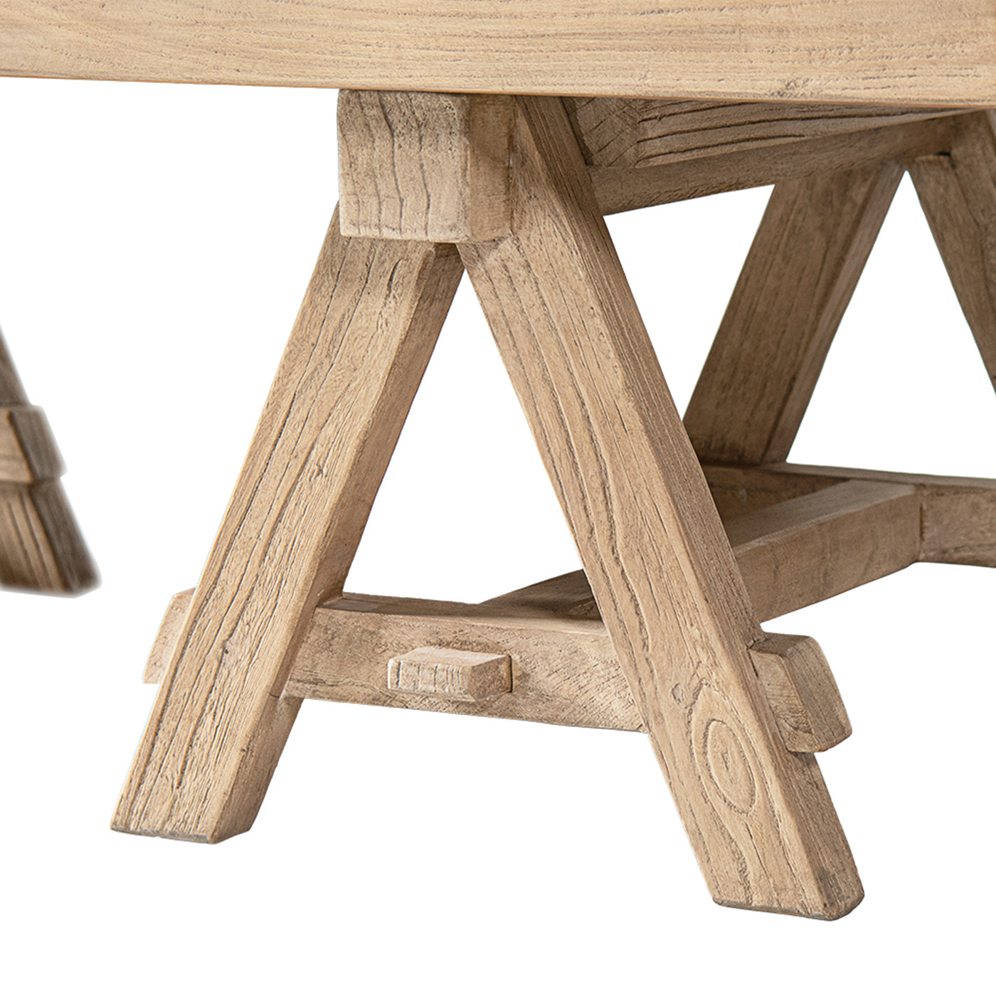 Hawthorne 48" Solid Reclaimed Elm Rectangular Trestle Coffee Table