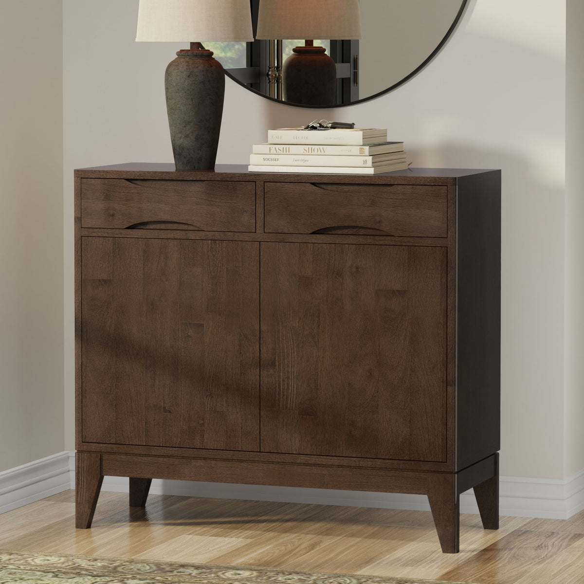 Harper 40 Inch Wide Solid Wood Entryway Storage Cabinet