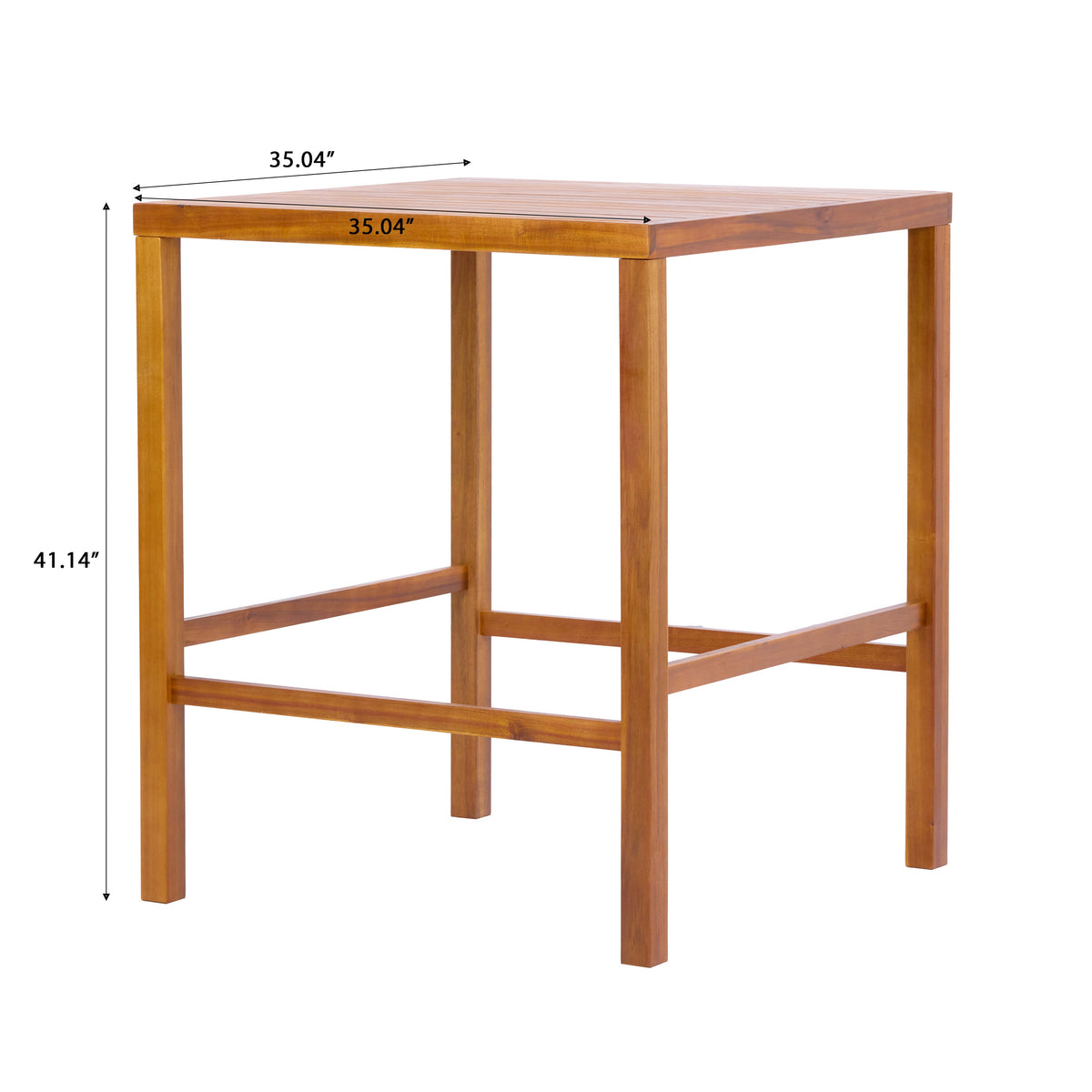 41 Inch Height Teak Finish Acacia Solid Wood Outdoor Dining Table