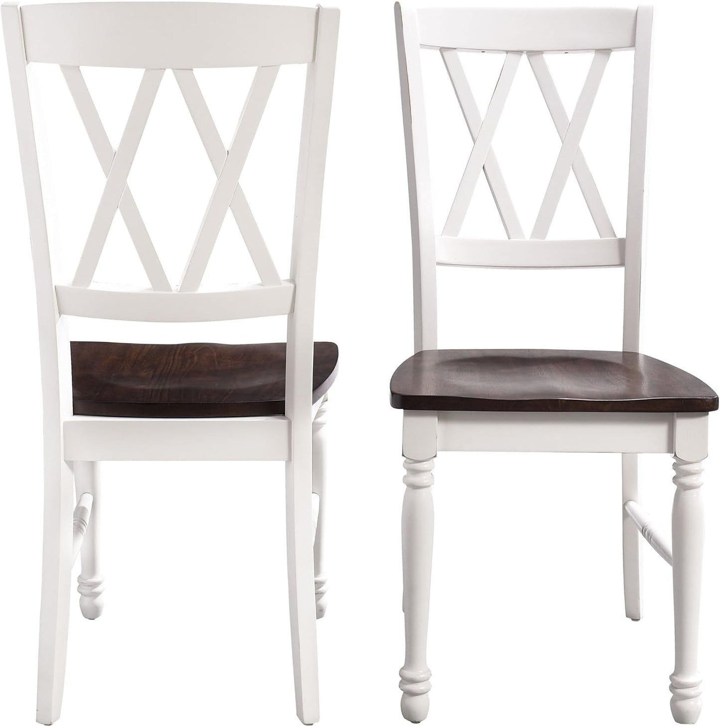 Shelby Distressed White X Back Dining Chairs Set Of 2