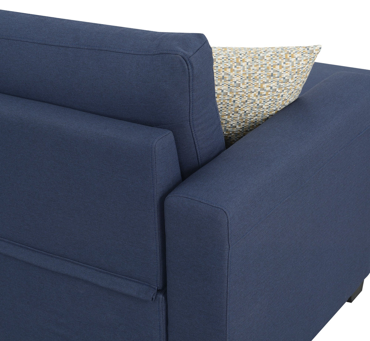 Navy Reversible Sectional with Pop-Up Sleeper and Storage Chaise