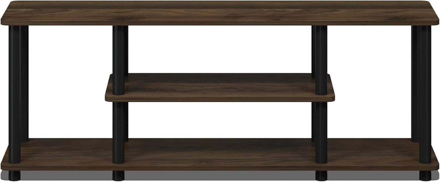 Turn-N-Tube 3-Tier TV Stand 50-Inch TVs No Tools Assembly Columbia Walnut Black