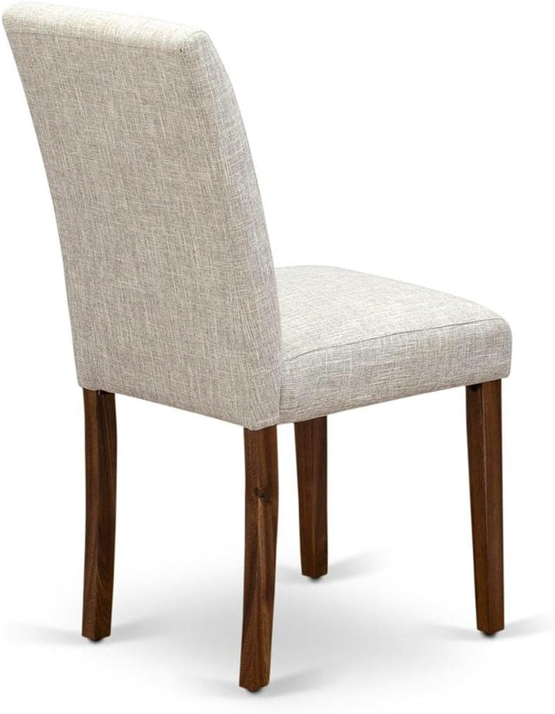 Abbott Classic Parson Dining Chairs Doeskin Linen Fabric Set Of 2