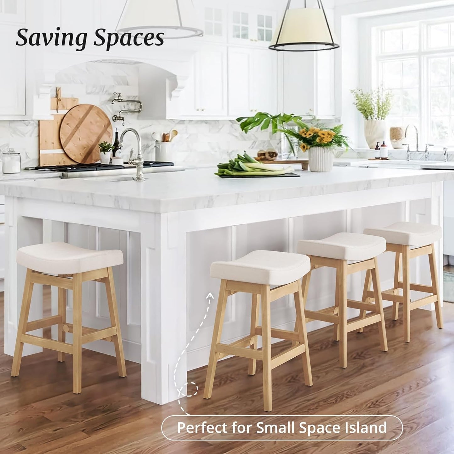 Bar Stools Set Of 3 24 Inch Counter Height Beige Stools