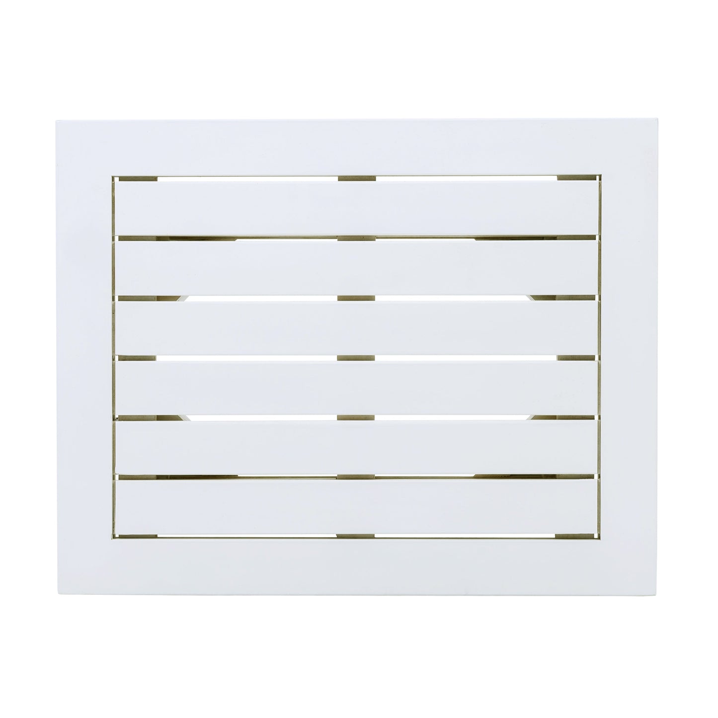 SELMA Acacia wood Accent Side Table in White PU, Weather-Resistant Rectangular End Table for Patio, Garden, Lawn, and Living Room(White PU)