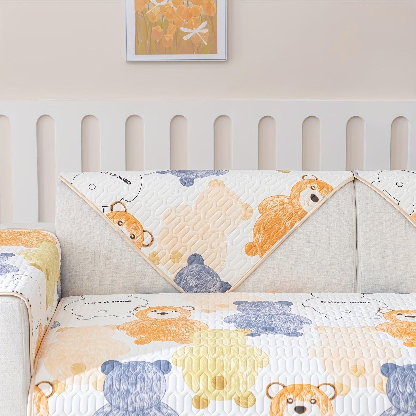 Bohemian Chic Ice Silk Sofa Cover | Extra Large Pet-Friendly Slipcover