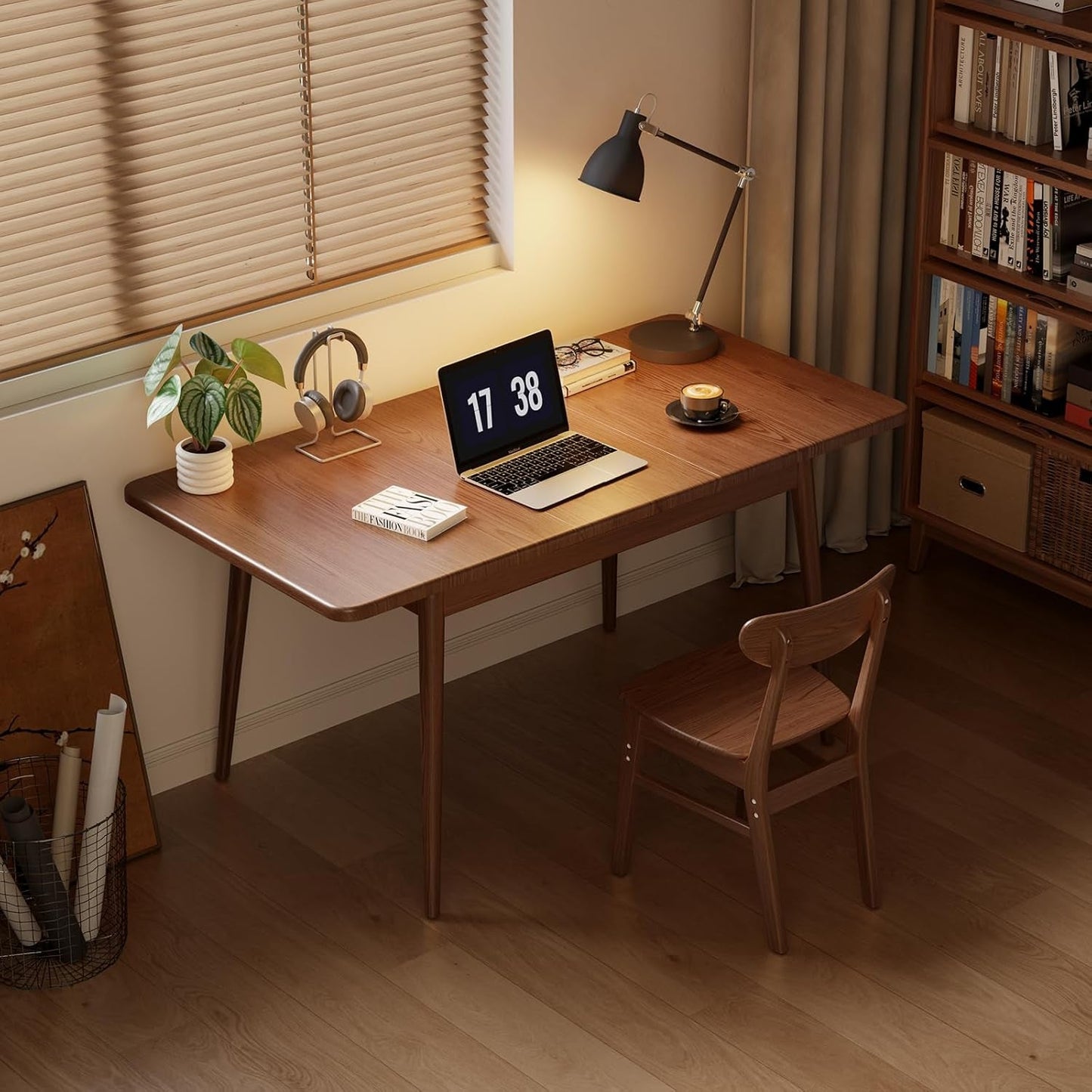 Walnut Telescoping Solid Dining Table With Extension