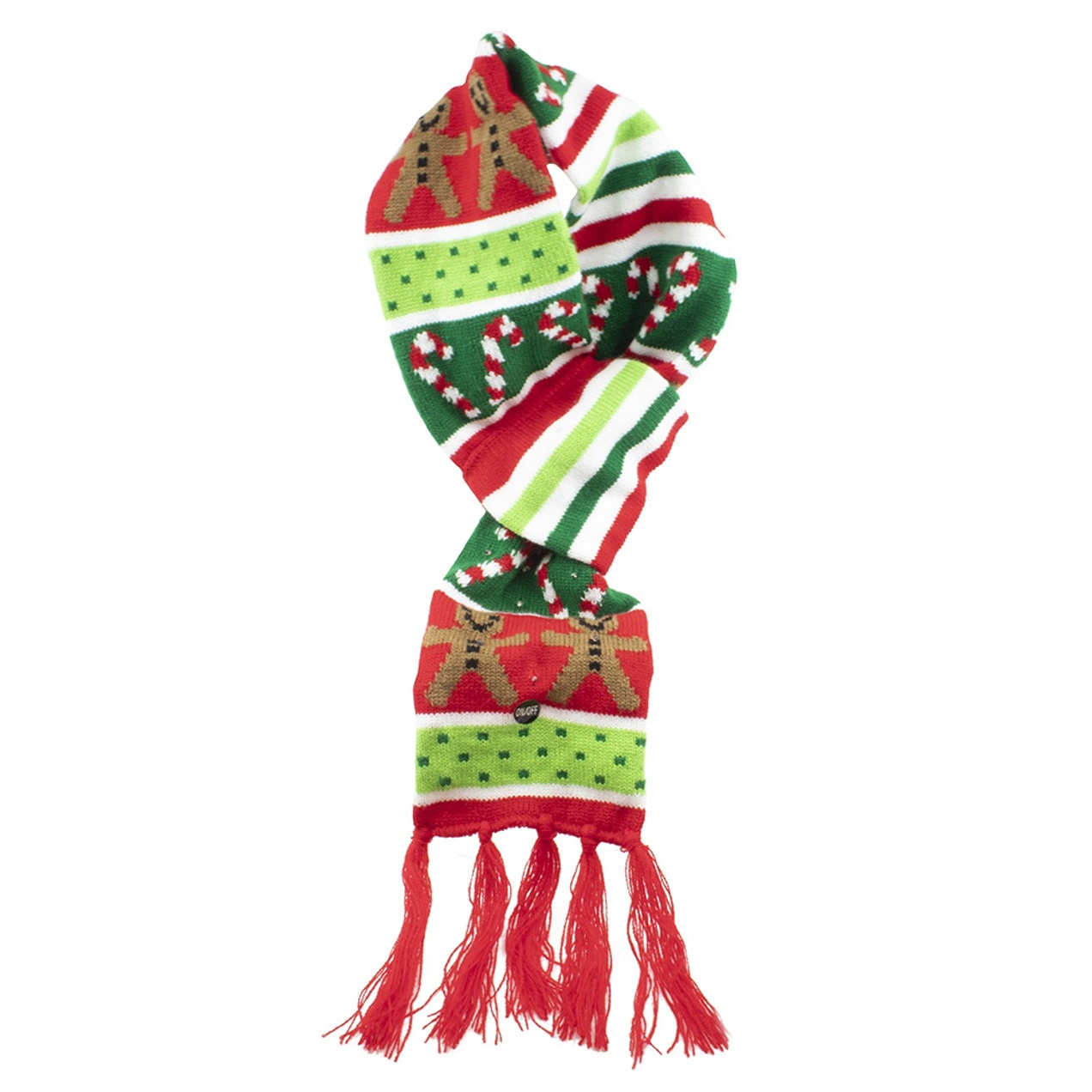 Battery-Operated LED Christmas Knit Scarf - Red