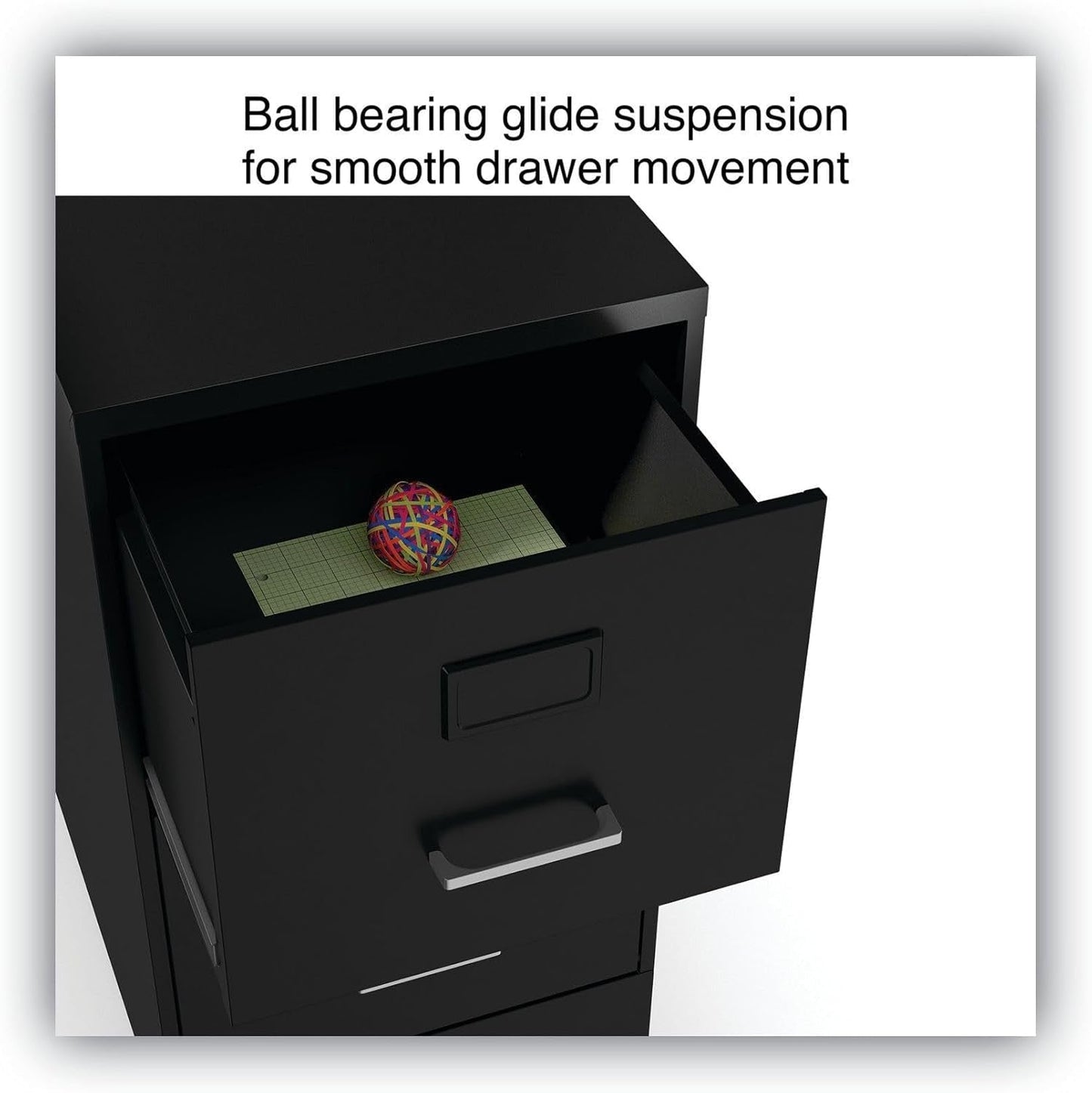 Soho Two Drawer Vertical Letter File Cabinet Black With Key Lock 14 x 18 x 24.1 In