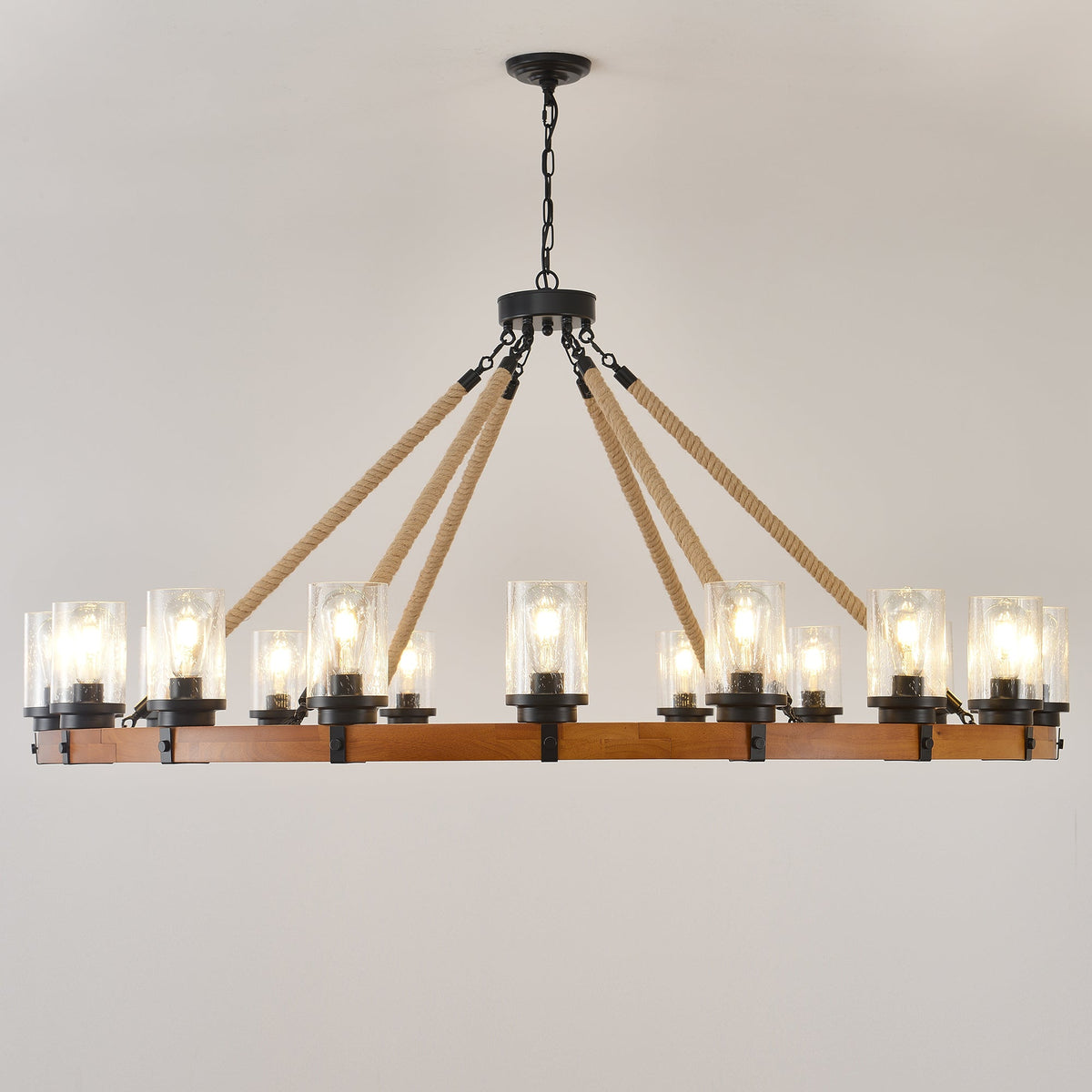 18-Light Rustic Wagon Wheel Chandelier