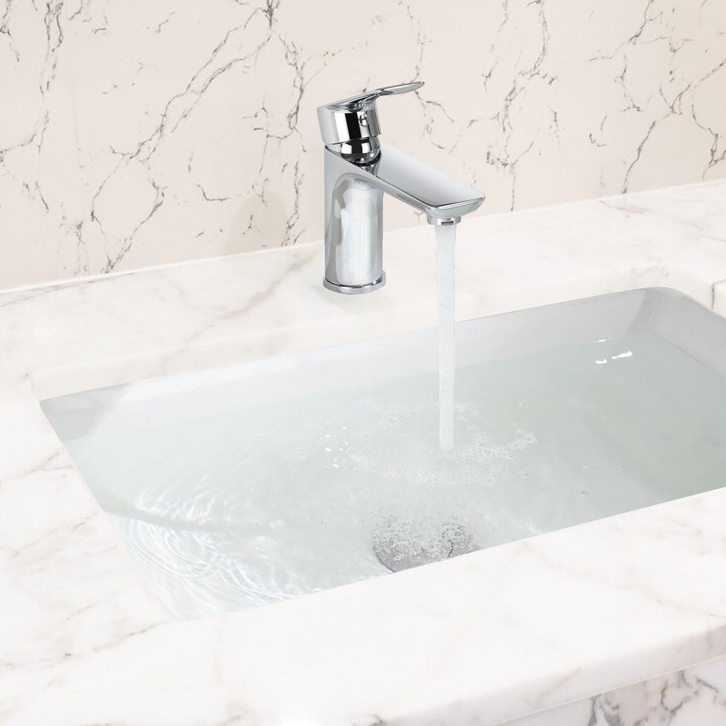 Chrome Single Handle Lavatory Basin Sink Faucet