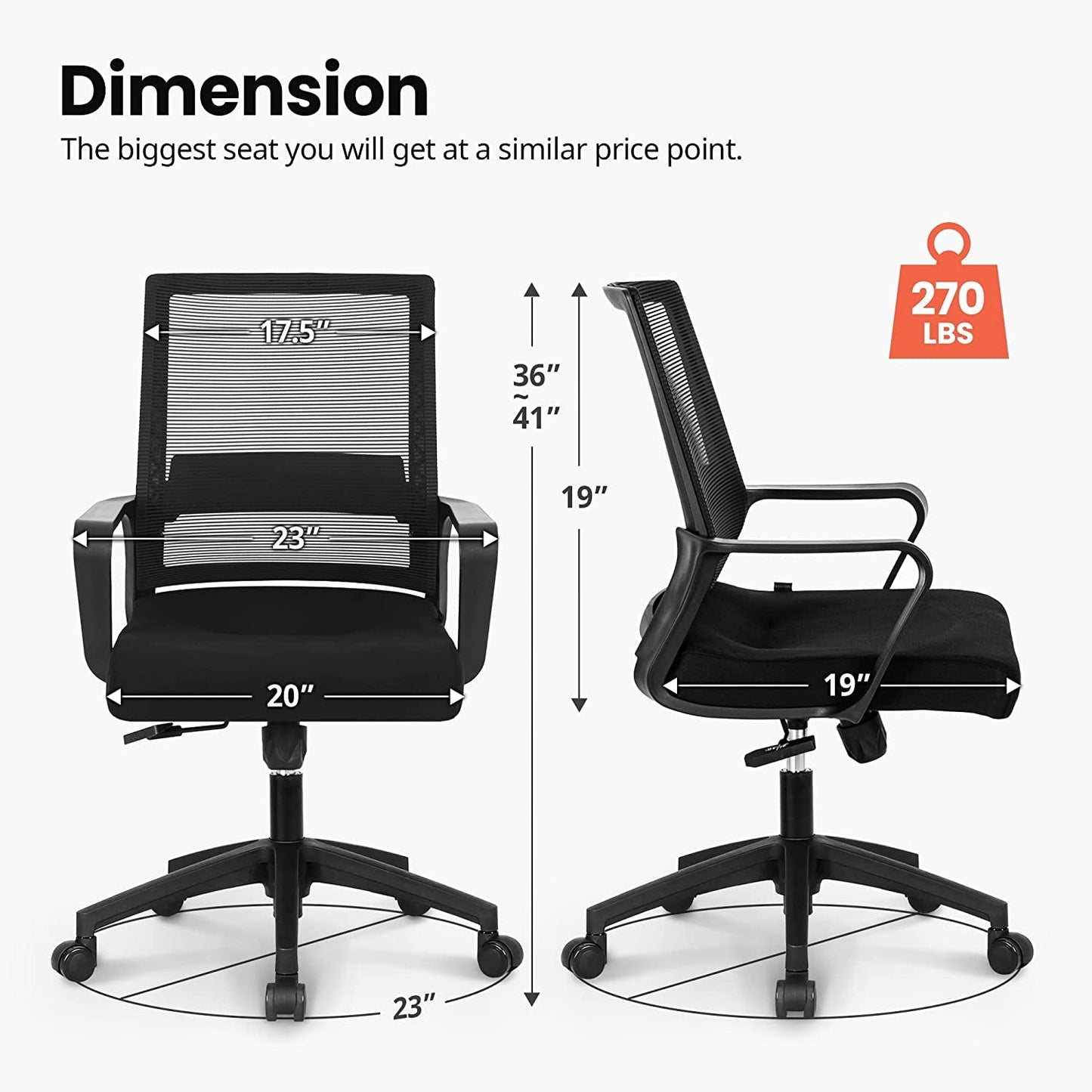 Ergonomic Swivel Chair With Adjustable Lumbar Support