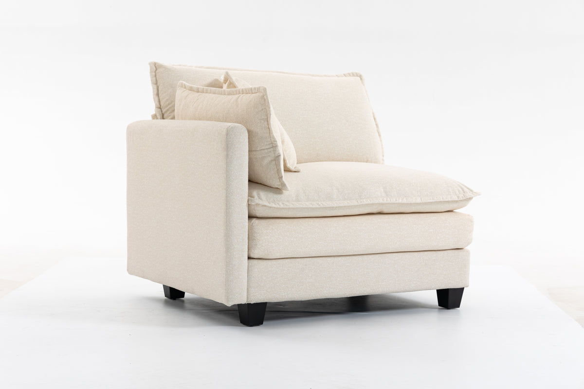 Modern 2-Seat Sectional Sofa with Waist Pillows