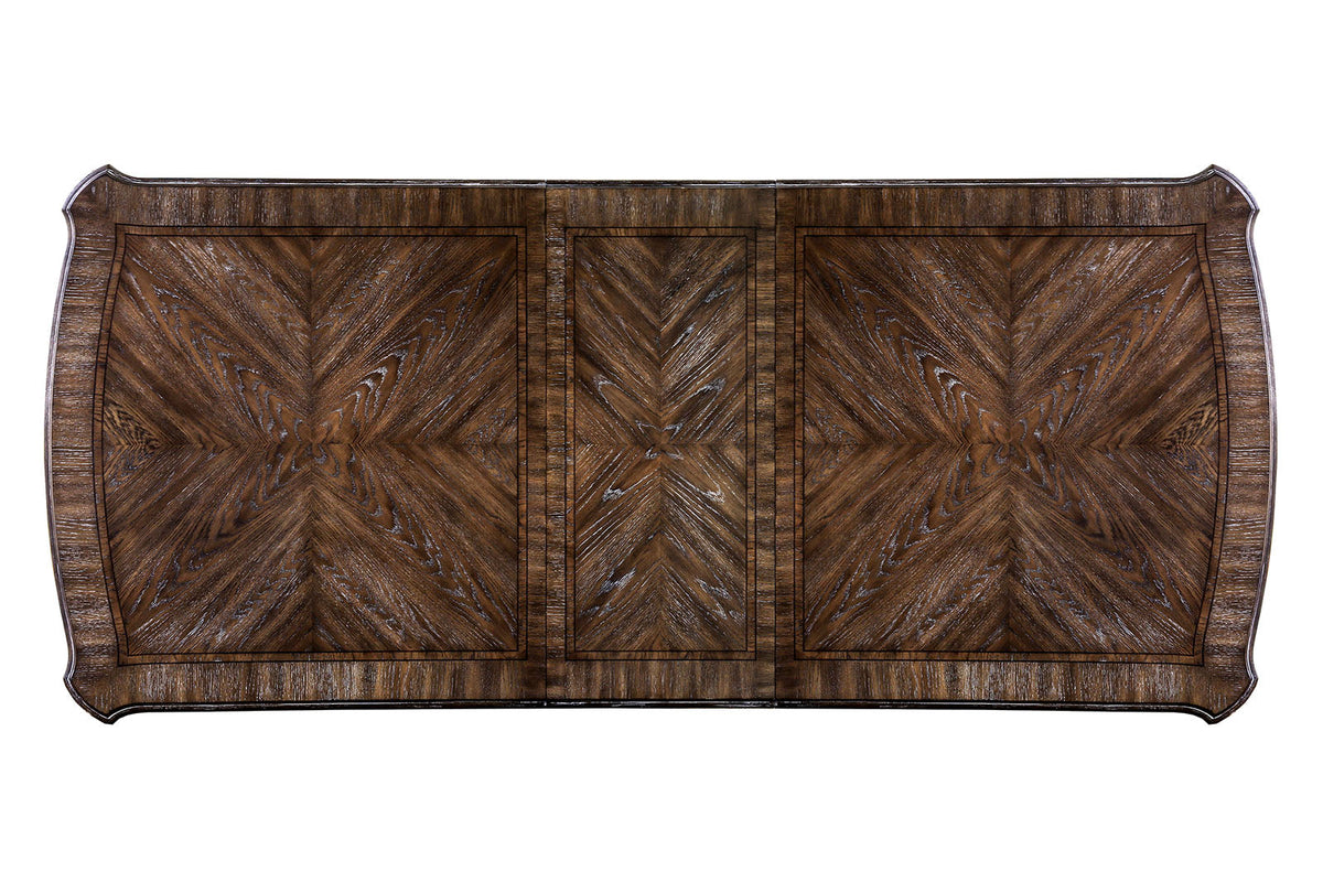 Dining Room 1pc Dining Table W Leaf Trestle Base Rustic
