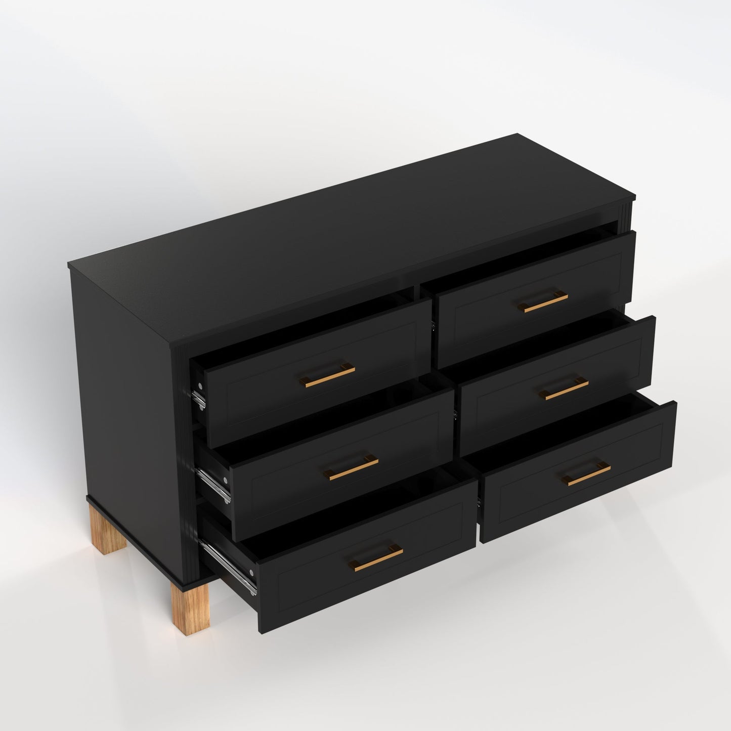 Modern 6-Drawer Double Dresser