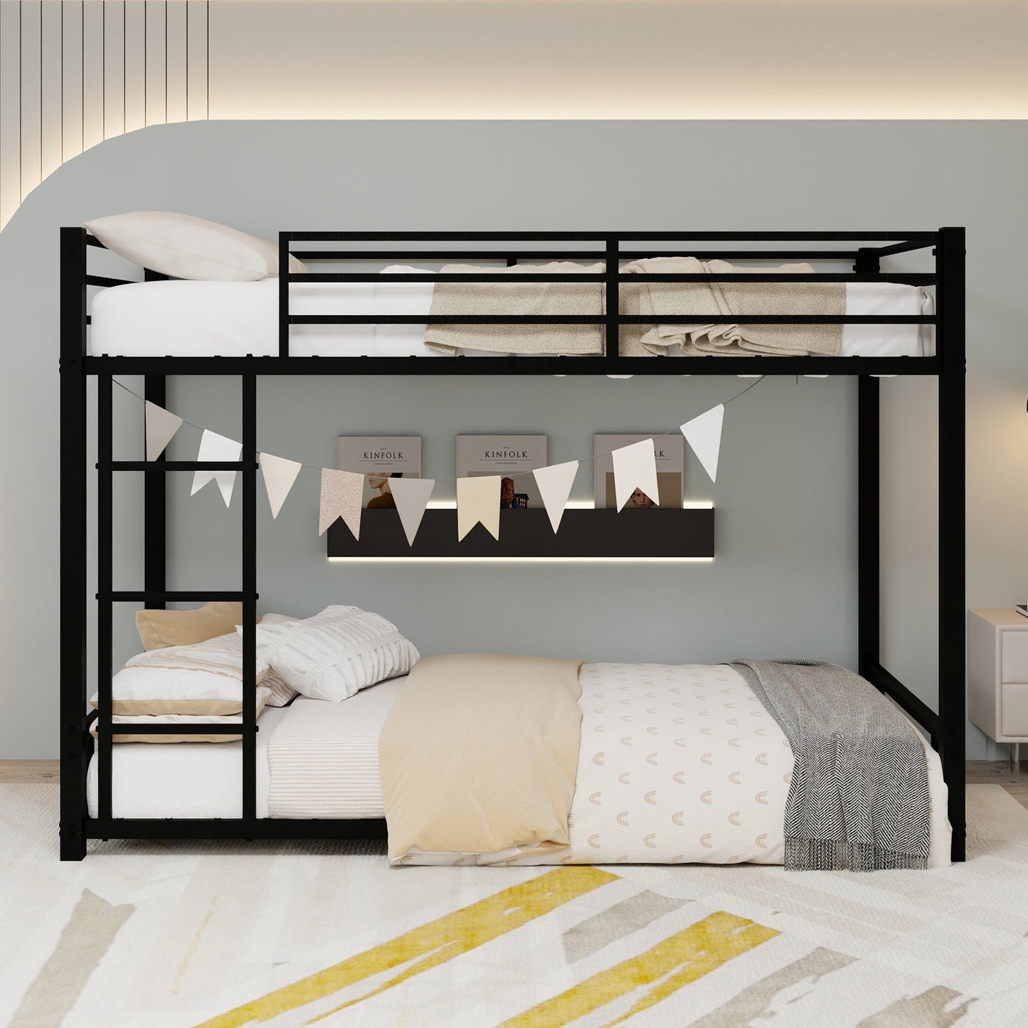 Metal Twin Over Twin Bunk Bed