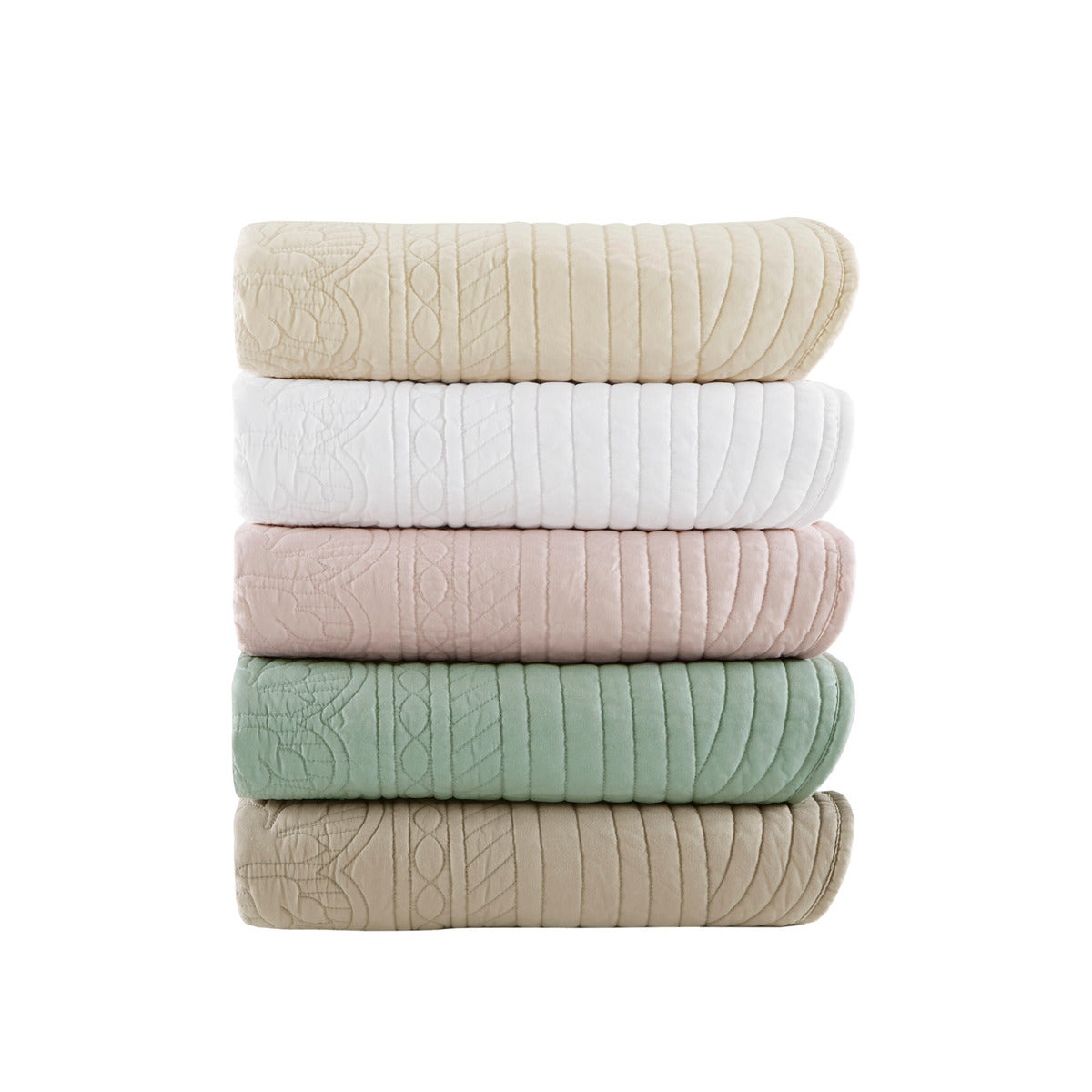 Oversized Quilted Throw with Scalloped Edges Seafoam 60x72'