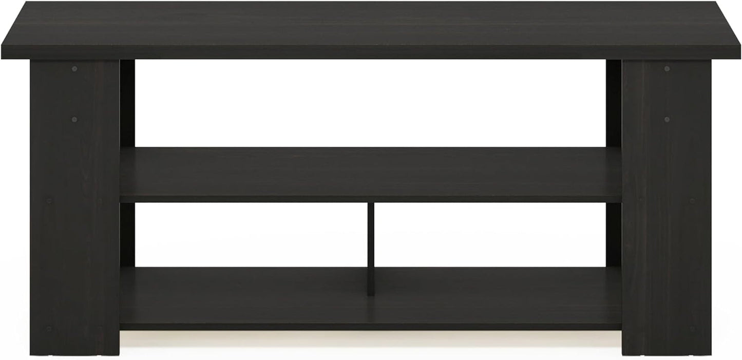 Jaya Espresso TV Stand For 50 Inch Screens Open Shelves