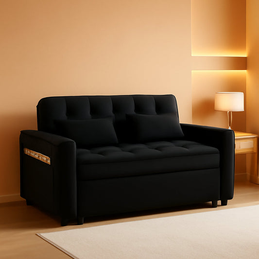 Velvet Sofa Bed With Adjustable Sleeper For Small Spaces